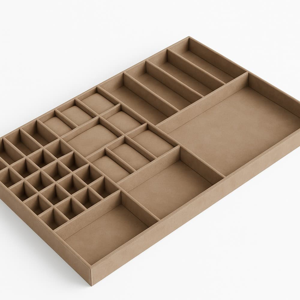 ถาดจัดของหนังไมโครไฟเบอร์สวีดพรีเมี่ยมหลายช่อง