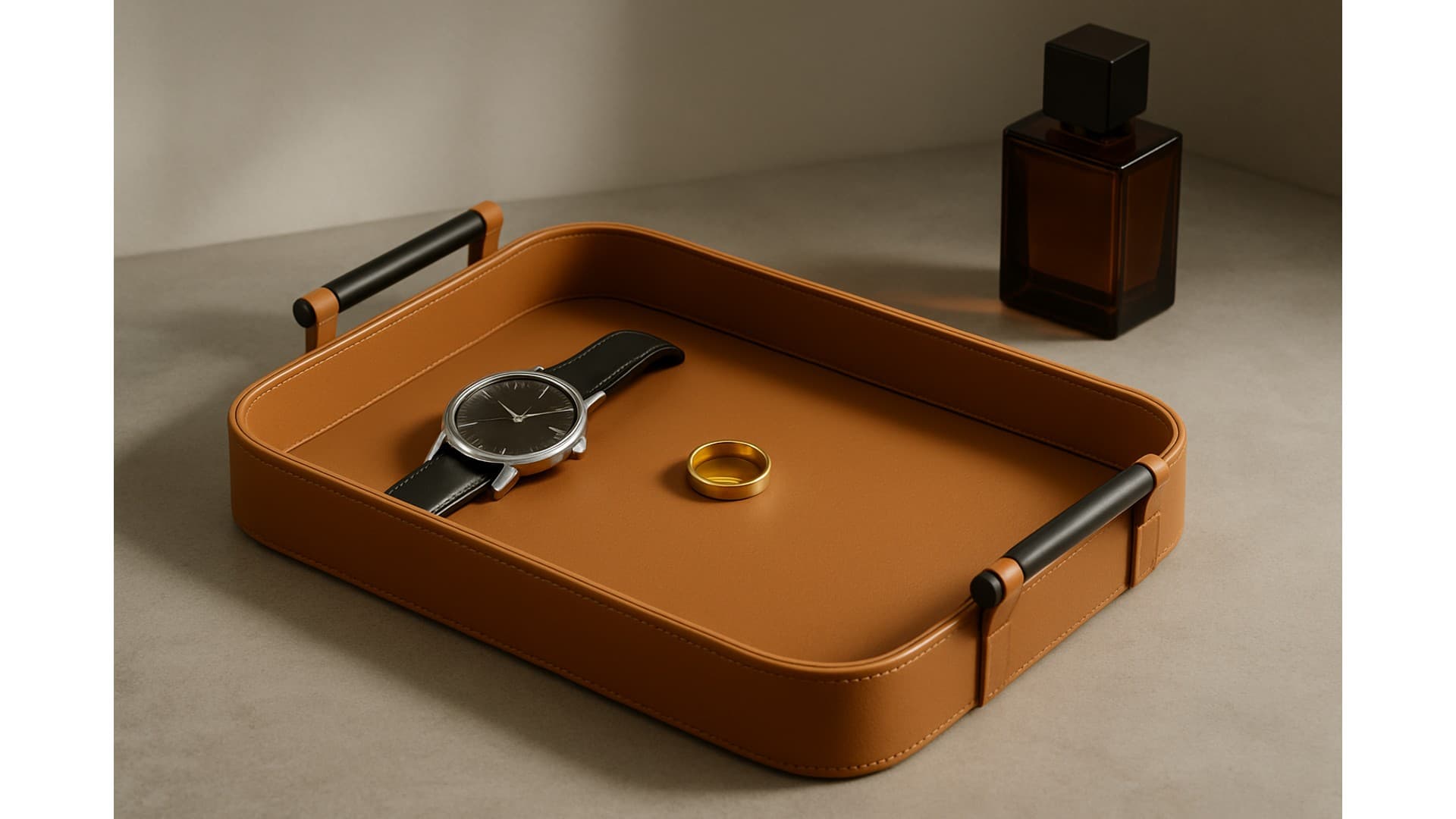 ถาดหนังพรีเมี่ยม สำหรับห้องพักและลิ้นชัก