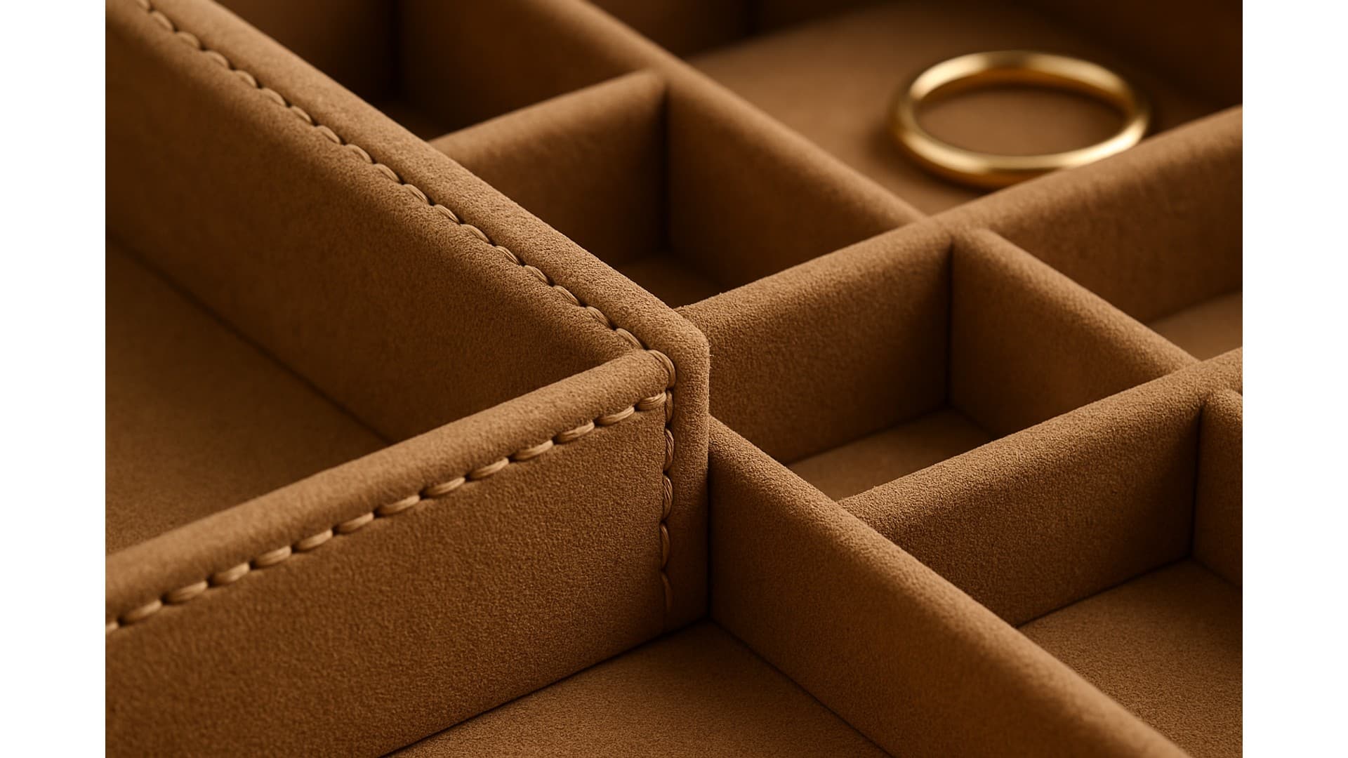 ถาดจัดของหนังไมโครไฟเบอร์สวีดพรีเมี่ยมหลายช่อง